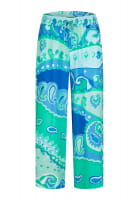 Slip-on pants with tropical print