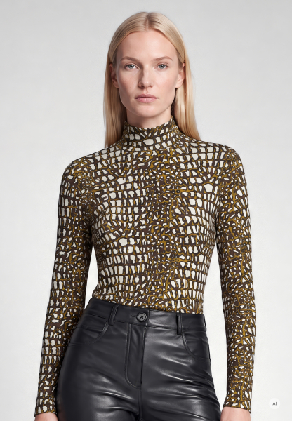 Shirt with reptile print