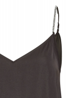 Satin top with rhinestone straps