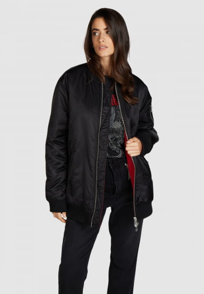 Bomber blouson with contrast lining
