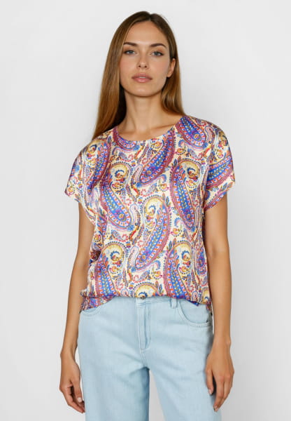 Blouse top with paisley print
