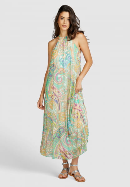 Halterneck dress with paisley print