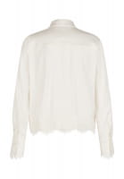 Satin blouse with lace appliqué