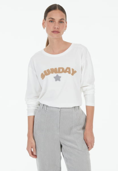 Shirt with terrycloth appliqué