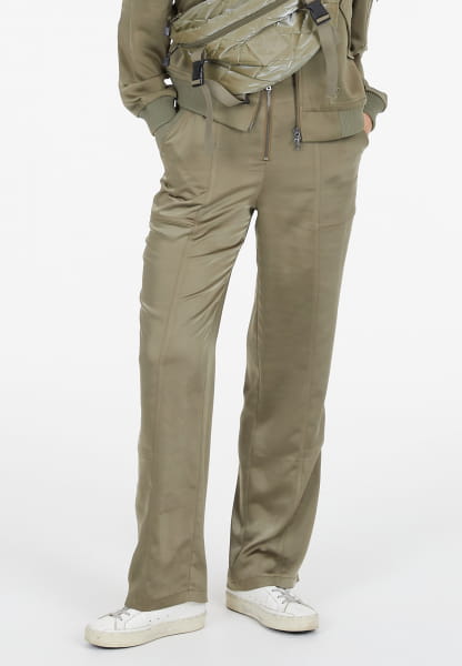 Satin-Hose mit Strickbündchen