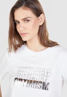 T-Shirt mit Glanzfolienprint