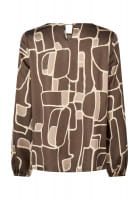 Round-neck blouse with graphic print