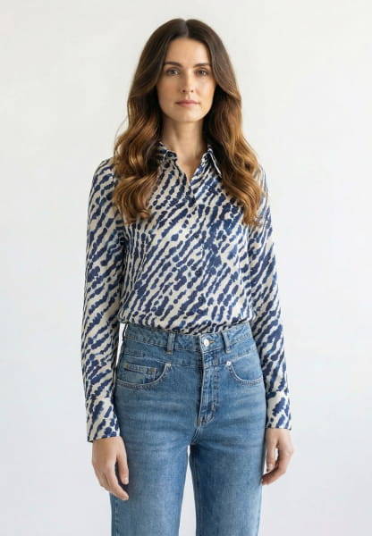Shirt blouse with watercolor print