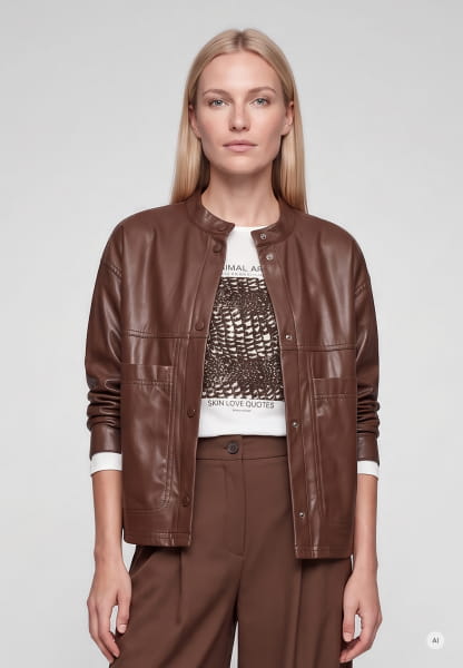 Oversize Faux Lederhemd