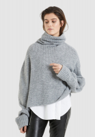 Poncho sweater with turtleneck