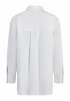 Oversized poplin shirt with decorative ribbon