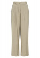 Pleated pants made from shiny twill