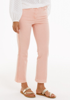 Cropped flared pants with mesh tape and metallic print
