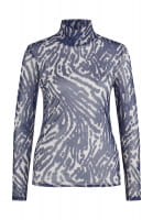 Mesh shirt with abstract tiger print