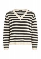 V-neck sweater with stripes