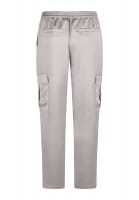 Stretch satin cargo trousers