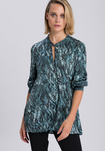 Slip-on blouse with ornamental reptile print