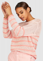 Mesh sweater with stripes
