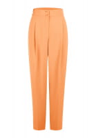 Bundfaltenhose aus mattem Komfortsatin