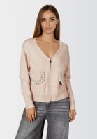 Strickjacke mit Perlen-Applikation