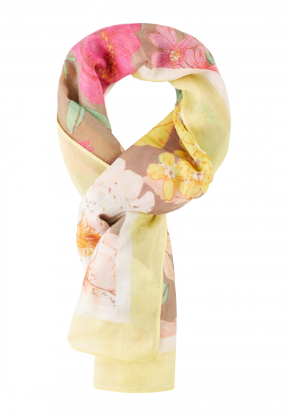 Silk scarf with flower print