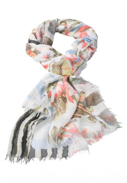 Scarf with romantic flower print