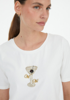 T-shirt with pearl appliqué