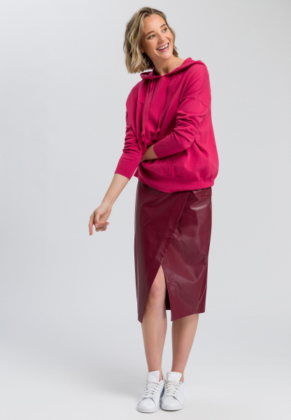 Wrap skirt leather-look