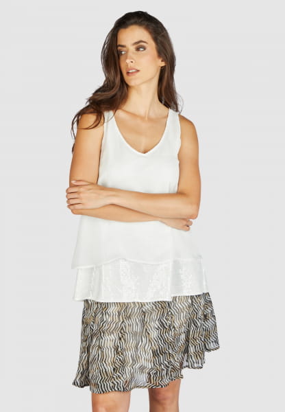 Chiffon top with sequin layering