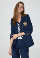 Blazer mit Badge aus Nadelstreifen-Jersey