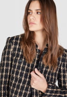 Tweed jacket with check pattern