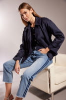 Caban jacket with adjustable hem