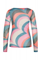 Mesh shirt with multicolor print