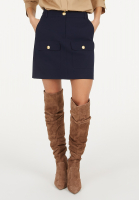 Skirt with pockets in elatic twill