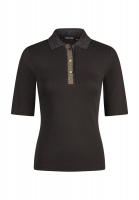 Jersey shirt with polo collar