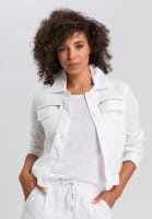 Linen jacket with zip pockets
