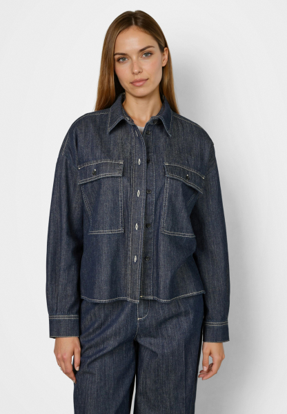 Oversize Jeanshemd mit Logostick