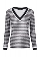 Mesh shirt with houndstooth pattern