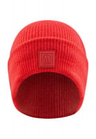 Knitted cap with tonal badge