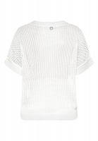 Mesh sweater with heart intarsia