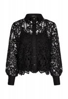 Lace blouse with poplin details