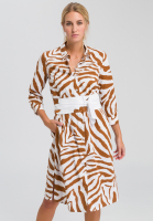 Shirt blouse dress with tiger-allover pattern