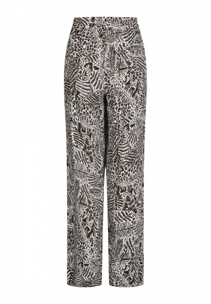 Cropped slip-on trousers with jungle print