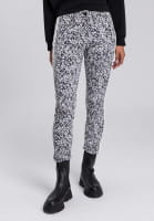 Skinny-fit trousers with striking minimal print