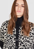 Poncho sweater in leopard jacquard