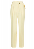 Pleated pants made from flowing fabric