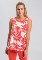 Blouse top with leaf print