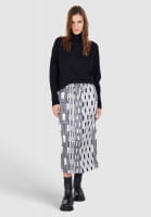 Midi skirt with art deco print