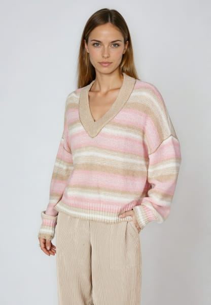 Sweater with pastel stripes