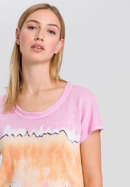 T-shirt with colour-blocking-stripes